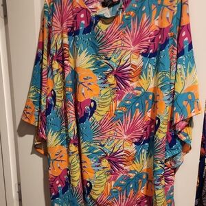 Colorful Tropical Print Kaftan